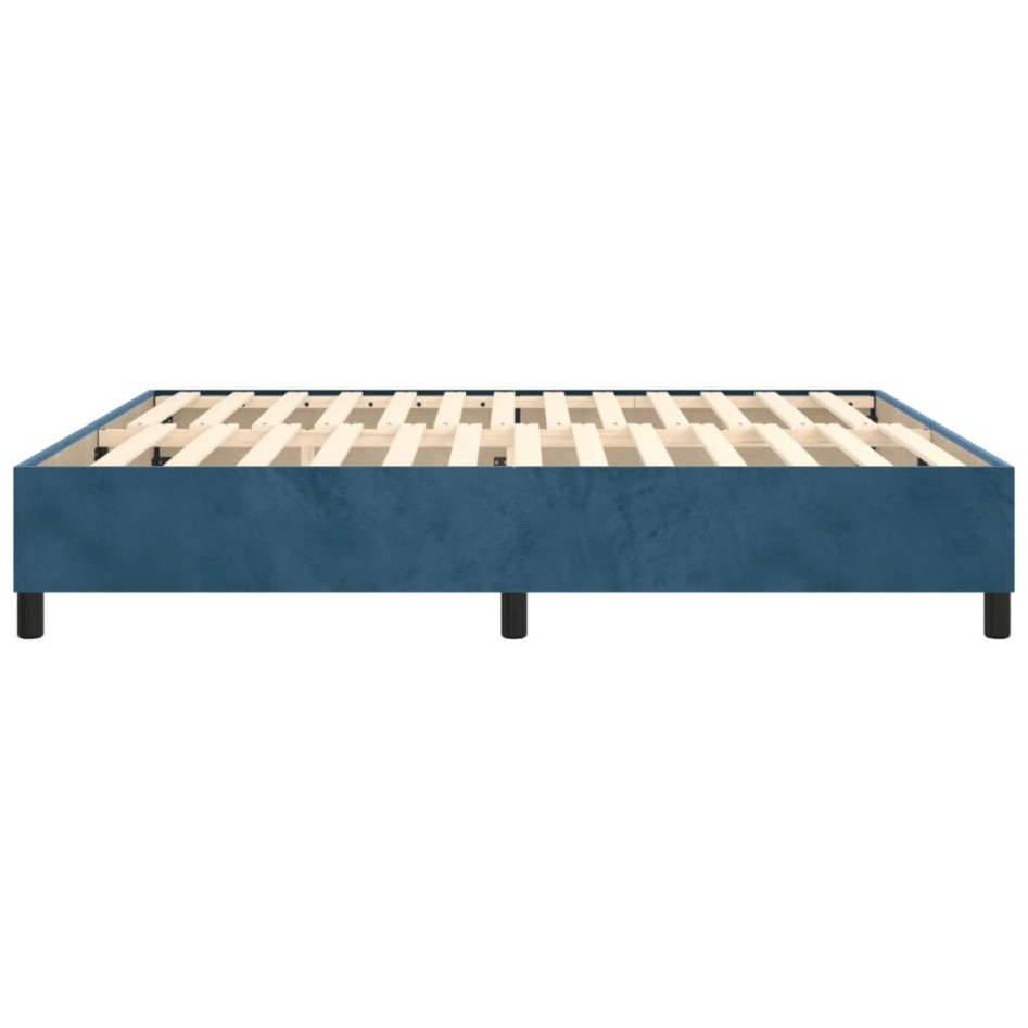 Estructura de cama box spring terciopelo azul oscuro 200x200