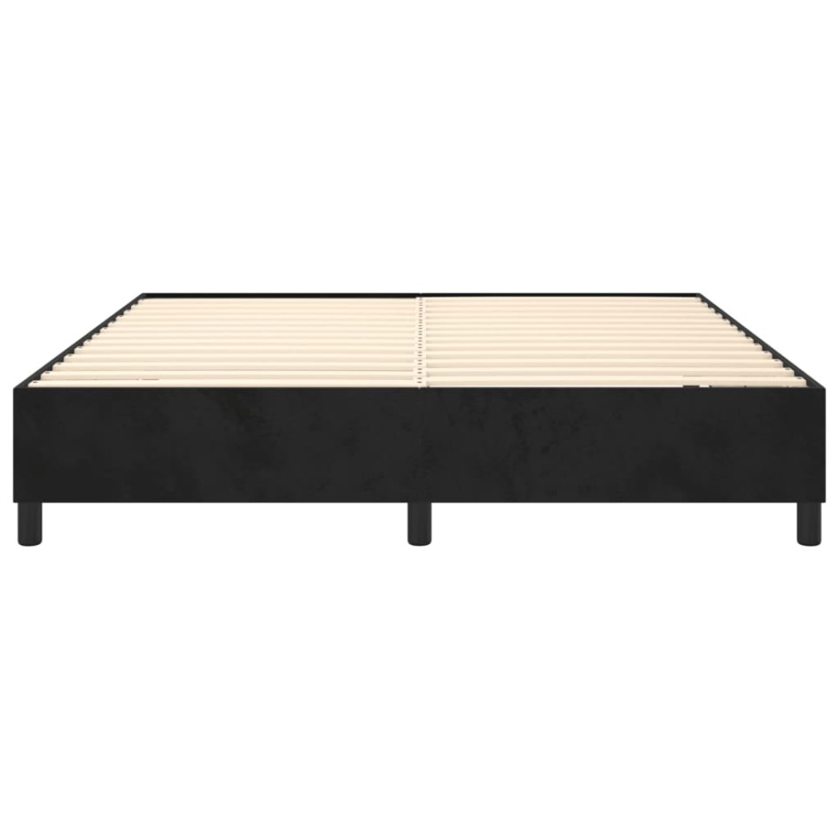Estructura de cama box spring terciopelo negro 200x200