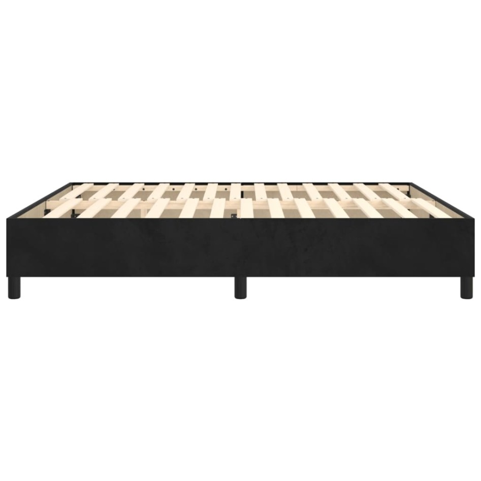Estructura de cama box spring terciopelo negro 160x200
