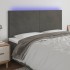 Cabecero con luces LED terciopelo gris oscuro 180x5x118/128