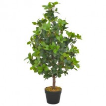 Planta artificial árbol de laurel con macetero 90 cm verde