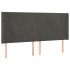 Cabecero con LED de terciopelo gris oscuro 163x16x118/128