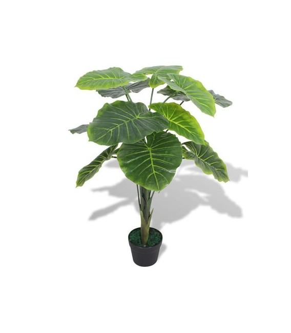 Planta de taro artificial con macetero 70 cm verde