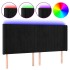 Cabecero con LED de terciopelo negro 203x16x118/128