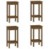 Set de bar 5 piezas madera maciza de pino marrón