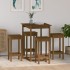 Set de bar 5 piezas madera maciza de pino marrón