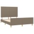 Estructura de cama con cabecero de tela gris taupe 140x200