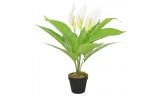 Planta artificial Anthurium con macetero 55 cm blanca