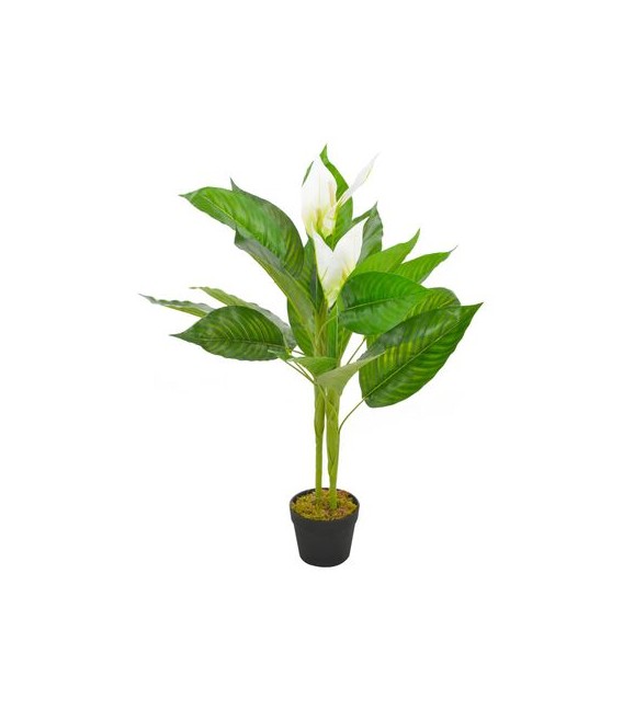 Planta artificial Anthurium con macetero 90 cm blanca