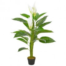 Planta artificial Anthurium con macetero 115 cm blanco