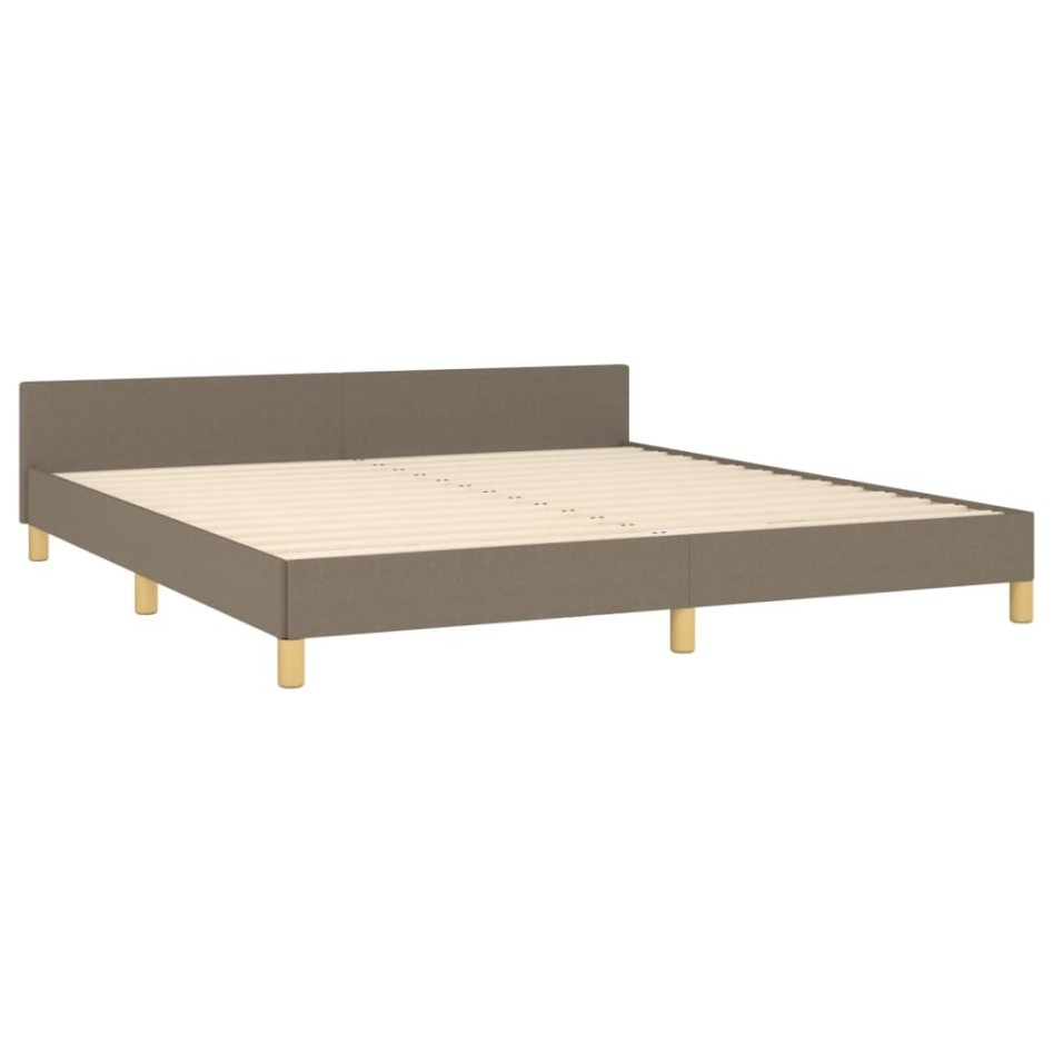Estructura de cama con cabecero de tela gris taupe 160x200