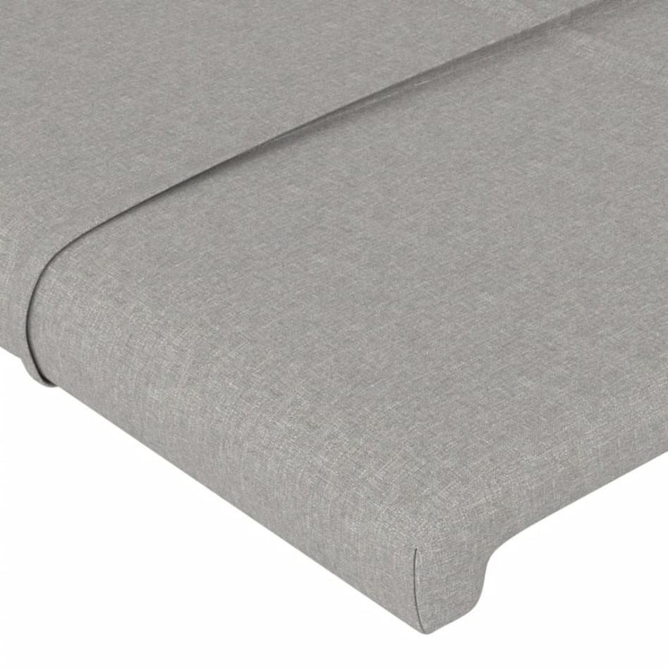 Estructura de cama con cabecero de tela gris claro 140x190