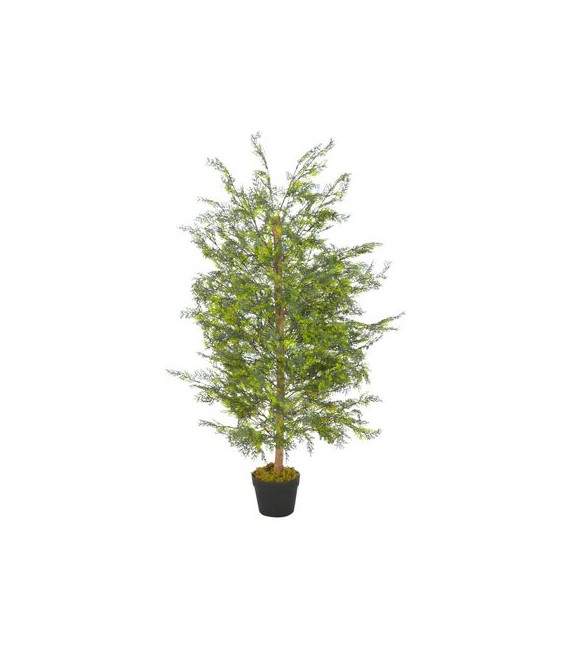 Planta artificial árbol ciprés con macetero 120 cm verde