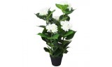 Planta artificial hortensia con macetero 60 cm blanca