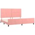 Estructura de cama con cabecero de terciopelo rosa 200x200