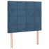 Estructura cama con cabecero terciopelo azul oscuro 80x200