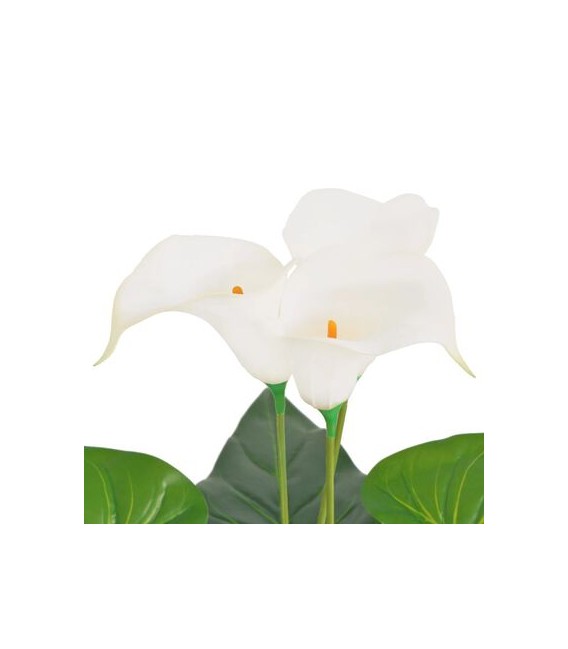 Planta cala Lilly artificial con macetero 85 cm blanca