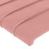 Estructura de cama con cabecero de terciopelo rosa 90x200