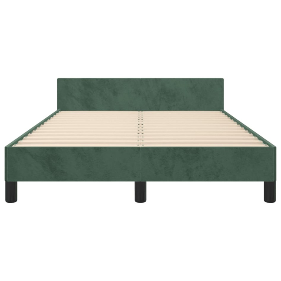 Estructura cama con cabecero terciopelo verde oscuro 120x200