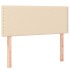 Cama box spring con colchón tela color crema 90x200