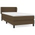 Cama box spring con colchón tela marrón oscuro 100x200