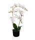 Planta artificial orquídea con macetero 65 cm blanca