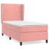 Cama box spring con colchón terciopelo rosa 100x200