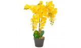 Planta artificial orquídea con macetero 60 cm amarilla