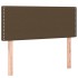 Cama box spring con colchón LED tela marrón oscuro 90x200