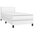 Cama box spring y colchón LED cuero sintético blanco 90x190