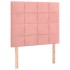 Cama box spring colchón y LED terciopelo rosa 90x200