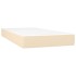 Cama box spring con colchón tela color crema 90x200