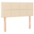 Cama box spring con colchón tela color crema 90x200