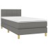 Cama box spring con colchón tela gris oscuro 90x190