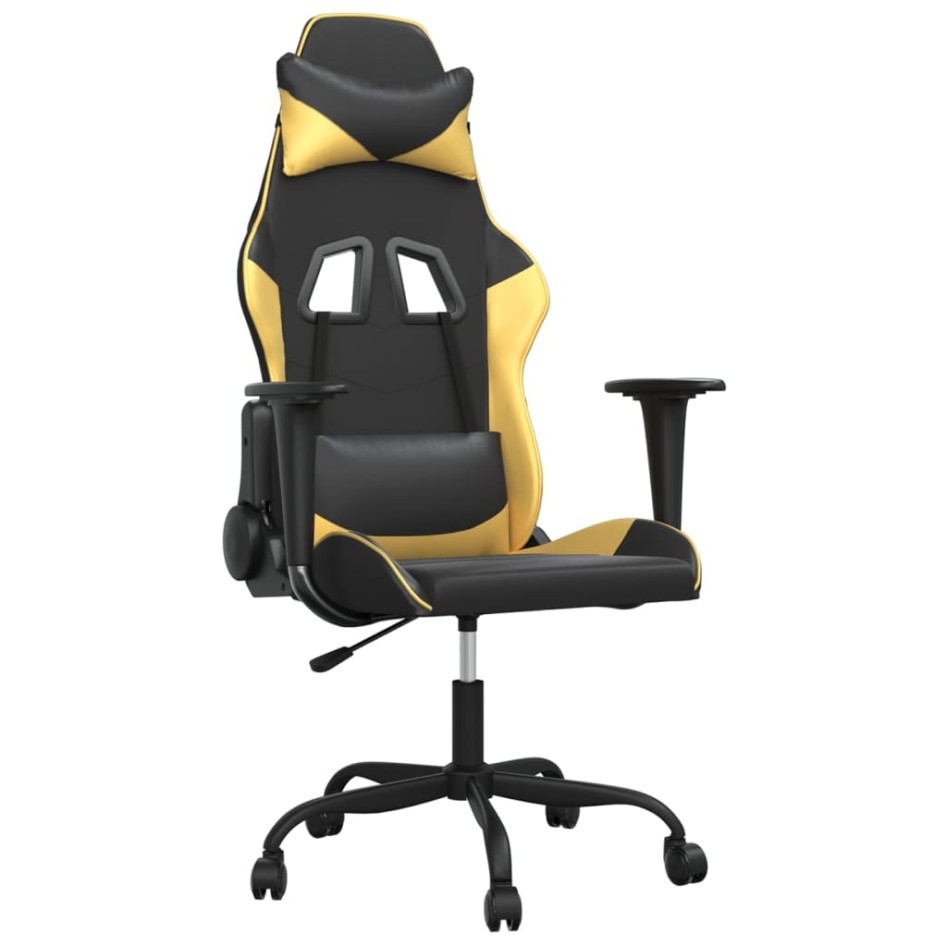 Silla gaming cuero sintético negro y