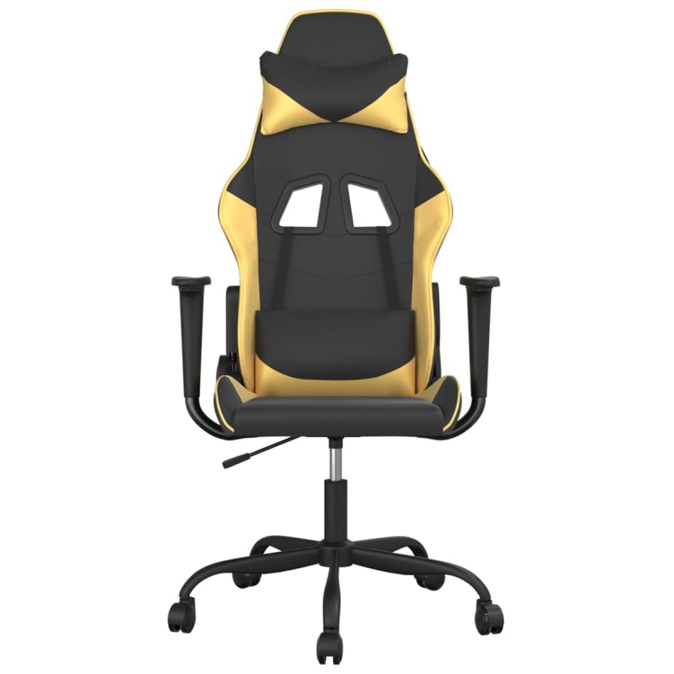 Silla gaming cuero sintético negro y