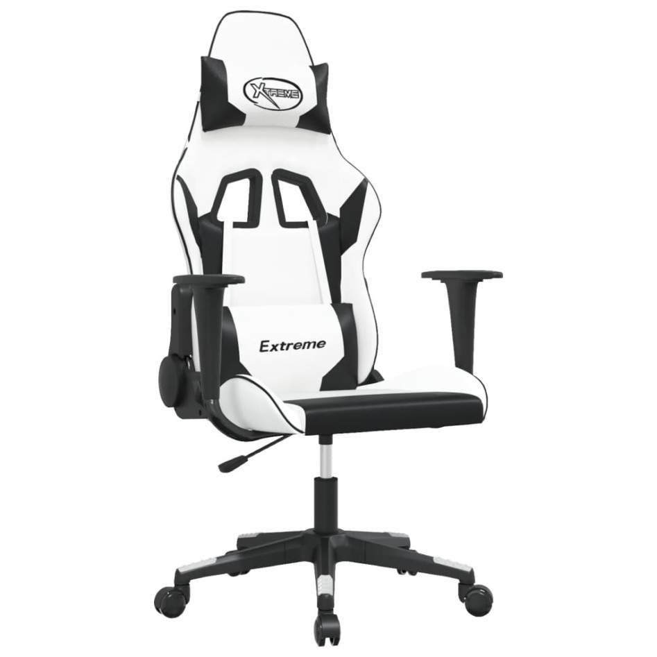 Silla gaming cuero sintético blanco y