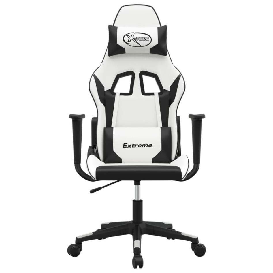 Silla gaming cuero sintético blanco y
