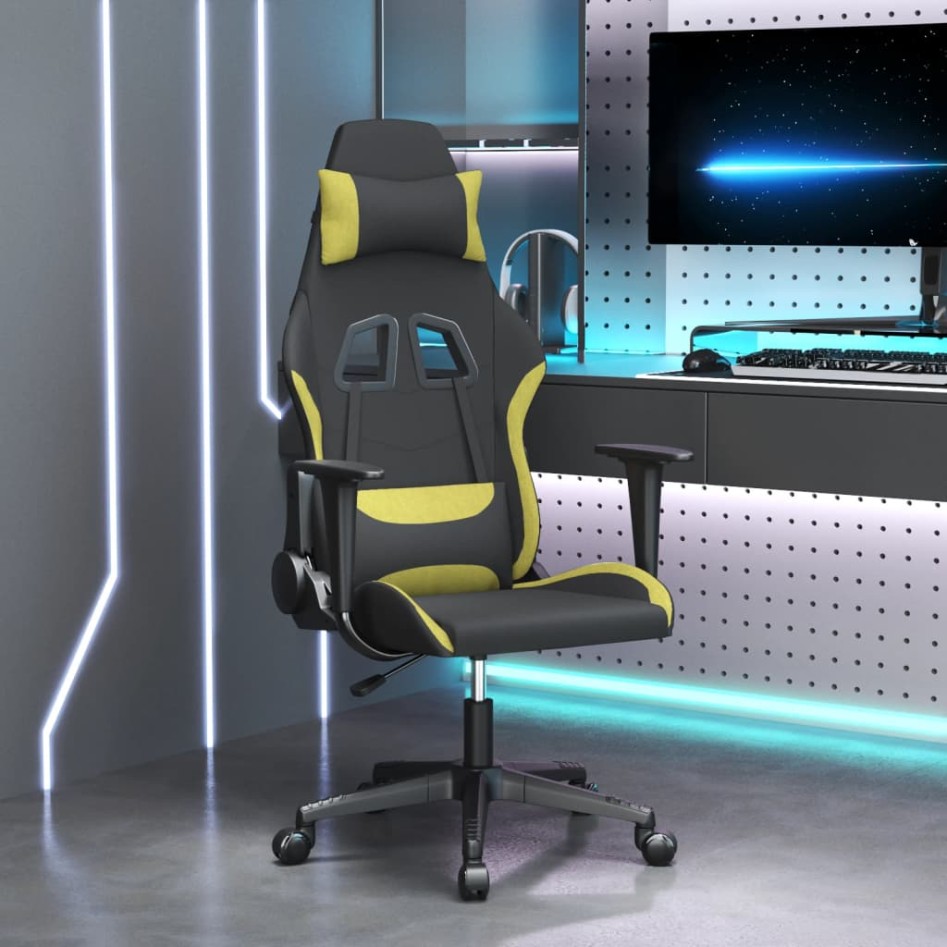Silla gaming tela verde claro y