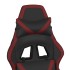 Silla gaming con reposapiés cuero sintético negro rojo