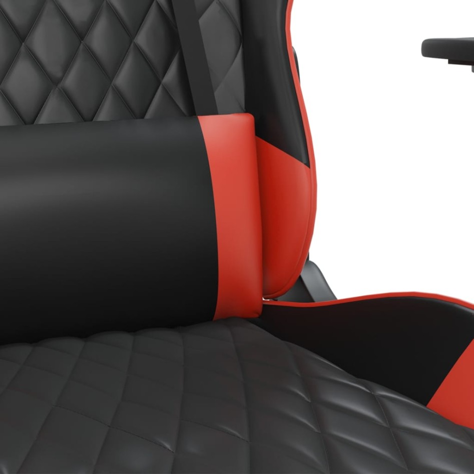 Silla gaming con reposapiés cuero sintético negro