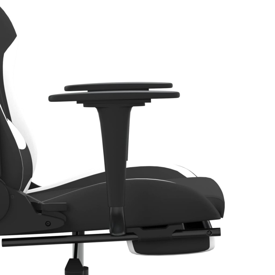 Silla gaming con reposapiés tela negro y