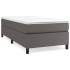 Cama box spring con colchón cuero sintético gris 90x200