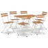 Muebles cafetería plegables 7 pzas madera maciza acacia y