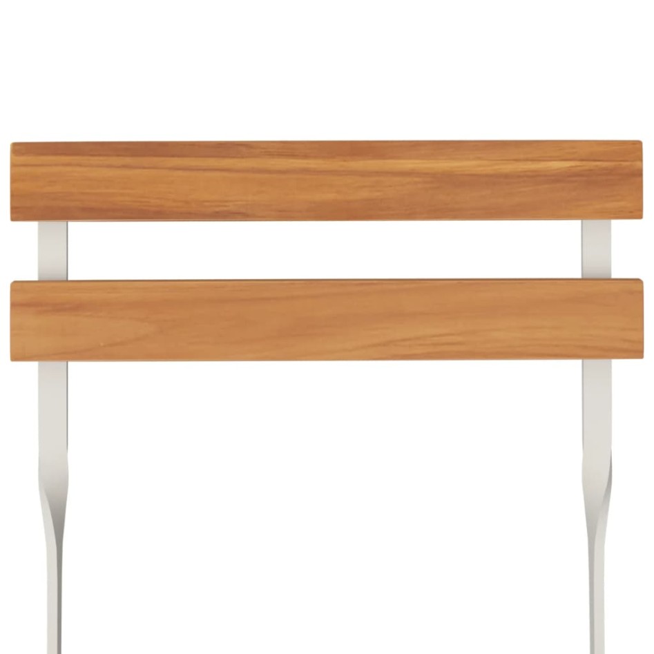 Muebles cafetería plegables 7 pzas madera maciza acacia y