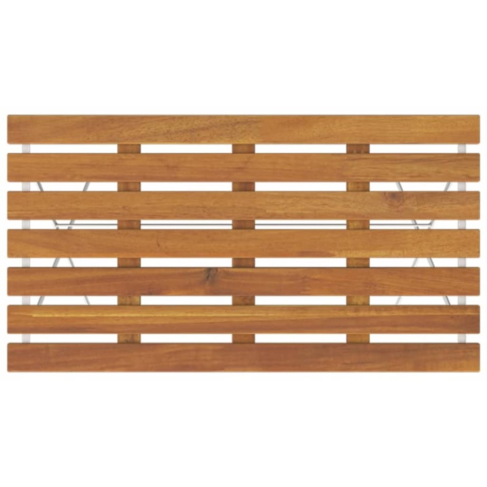 Muebles cafetería plegables 7 pzas madera maciza acacia y