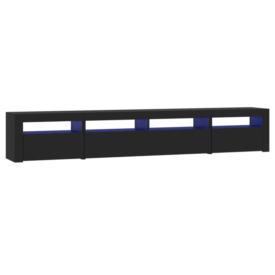 Mueble de TV con luces LED Negro 240x35x40