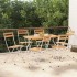 Sillas cafetería plegables 6 uds acero y madera maciza