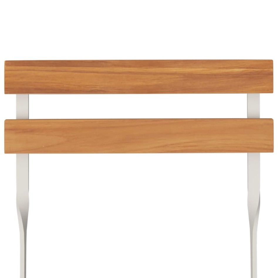 Sillas cafetería plegables 6 uds acero y madera maciza