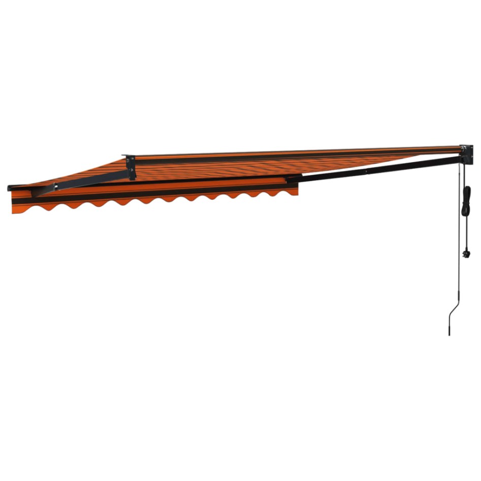 Toldo retráctil automático naranja y marrón 3,5x2,5